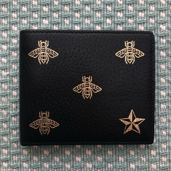 Gucci Handbags - Gucci Bee Star leather bi-fold Men’s Wallet